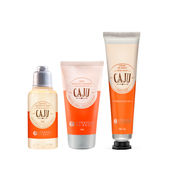 Combo Viagem: Hidratante, Sabonete Líquido e Creme Mãos Caju