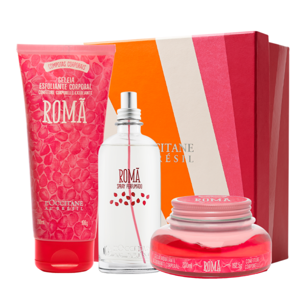 Presente Romã: Spray, Geleia Hidratante e Esfoliante